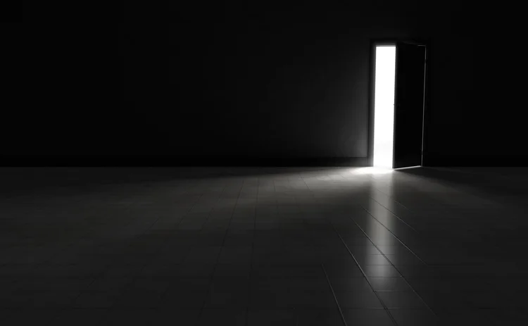 dark room door light