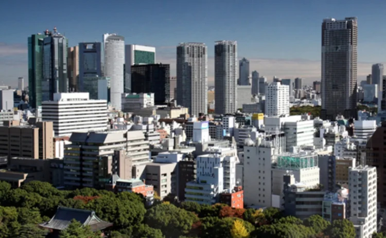 The skyline of downtown Tokyo