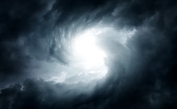 Blurred Swirl in the Dark Storm Clouds