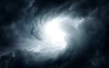Blurred Swirl in the Dark Storm Clouds