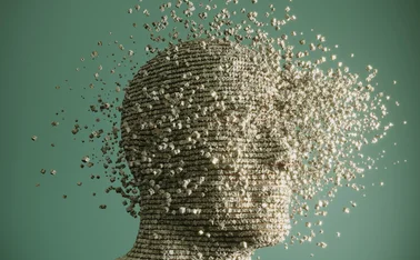 head made of cubes