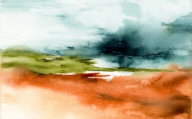 Abstract watercolor landscape