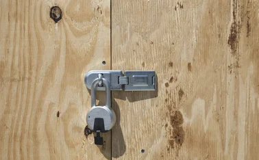 Boarded up and locked