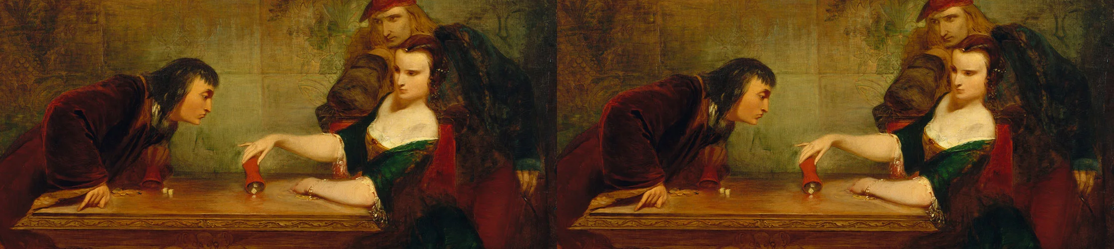 Painting of The Last Throw by Charles Robert Leslie