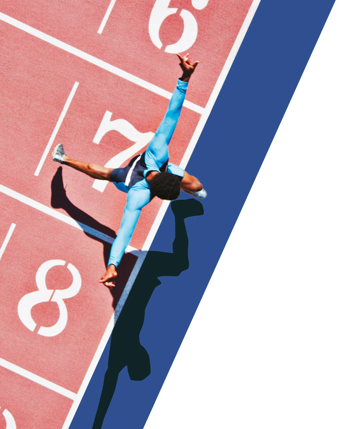 A person crossing a finish line. 