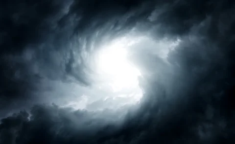 Blurred Swirl in the Dark Storm Clouds