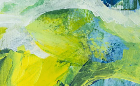 details of a blue, green, and white painting as a Background - stock photo