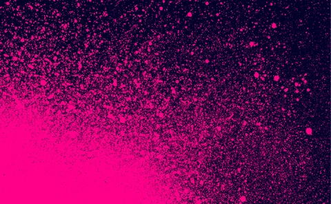 Hot pink grunge spray paint on black background vector illustration