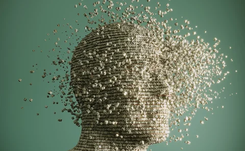 head made of cubes