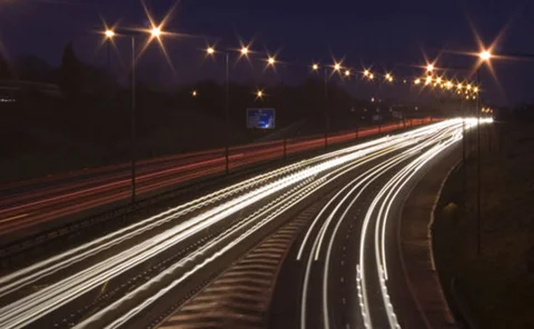 Lights of cars on a motorway