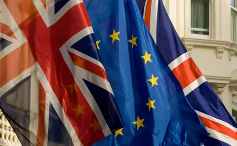 European and British flags