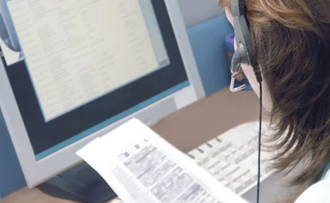 A call centre worker