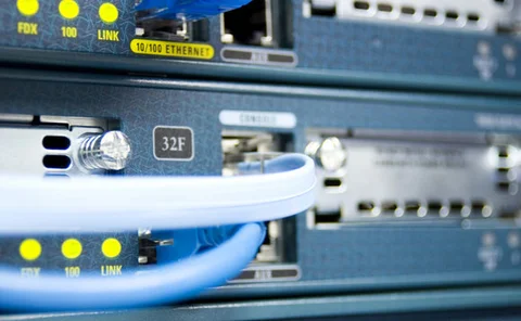 Rack server with ethernet cables