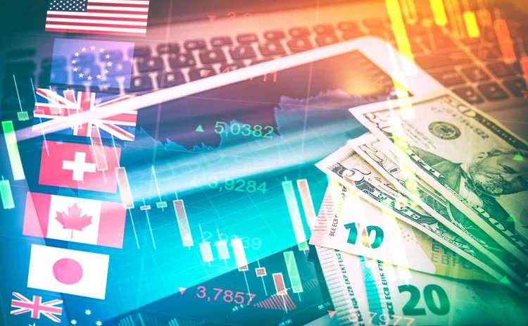 flags currency foreign exchange and technology