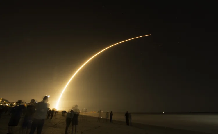 rocket launching blasting off