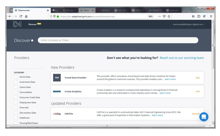 Adaptive Management's Discover alternative data search platform adaptive-management-discover-alternative-data-search