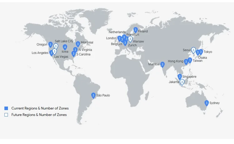Google Cloud's regions and zones google-cloud-regions-zones