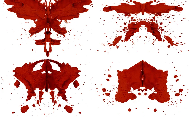 Collection of high resolution red Inkblots inspired by the famous Rorschach Test