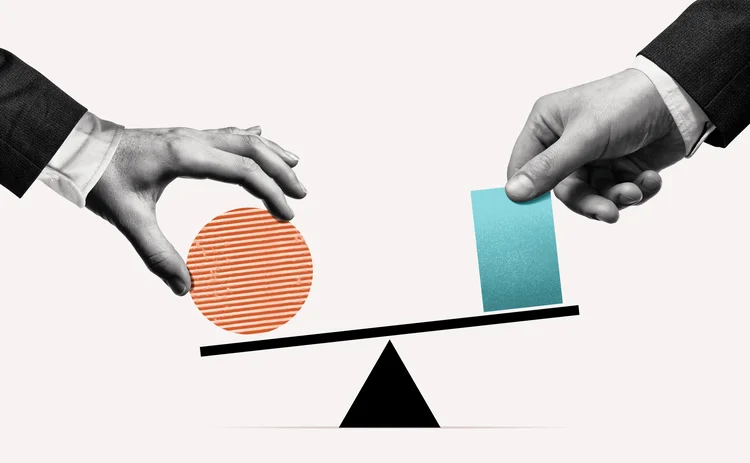 The concept of balance in business. - stock photo