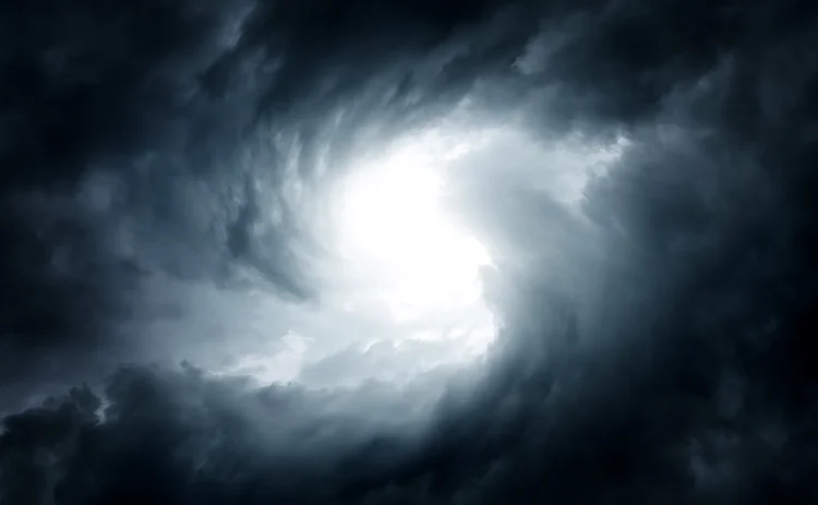 Blurred Swirl in the Dark Storm Clouds