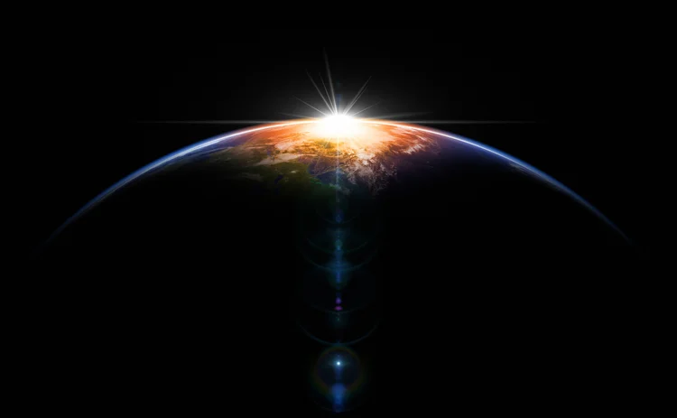 sunrise in space