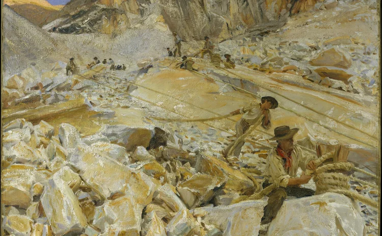Bringing Down Marble from the Quarries to Carrara