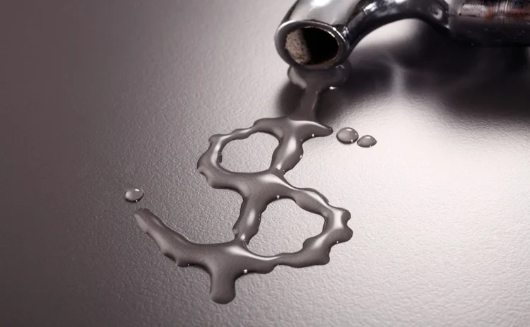Liquidity Image of a dollar sign made of water