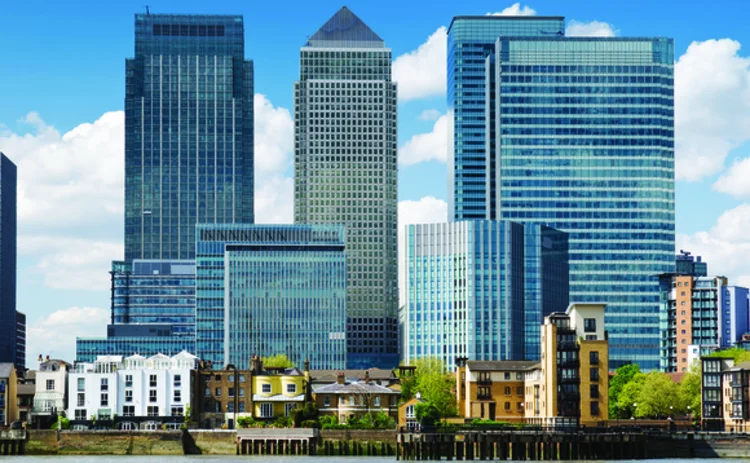 A view of the Docklands in London A view of the Docklands in London
