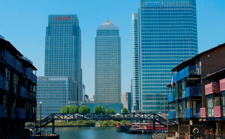 Canary Wharf from across the Thames