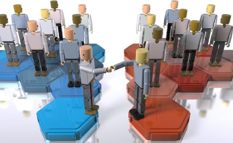 Models of people representing mergers and acquisitions