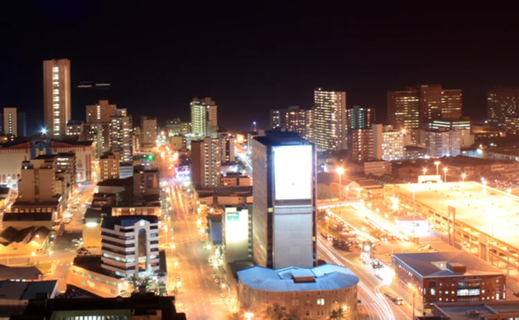 Durban in South Africa at night