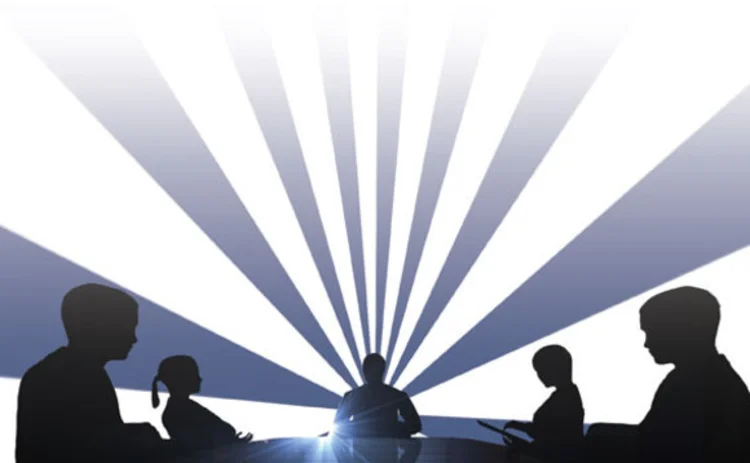 Silhouettes of people in a boardroom Silhouettes of people in a boardroom