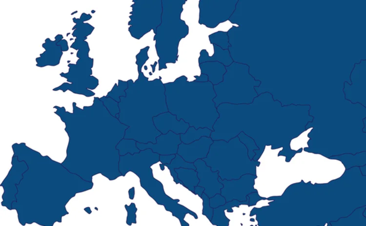 Map of Europe in CRN blue