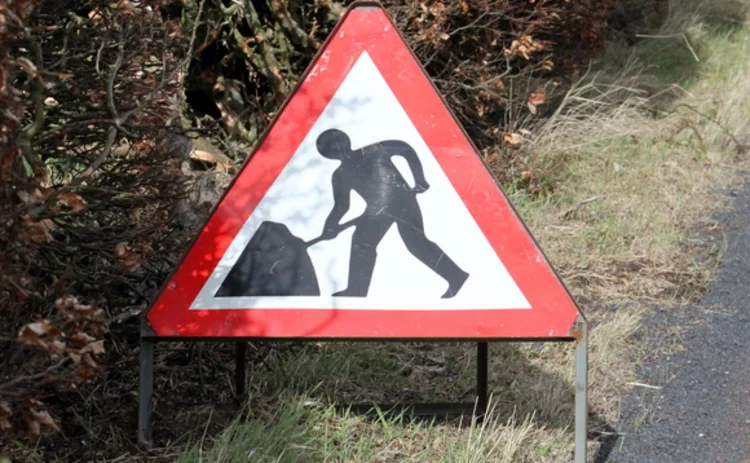 A roadworks sign
