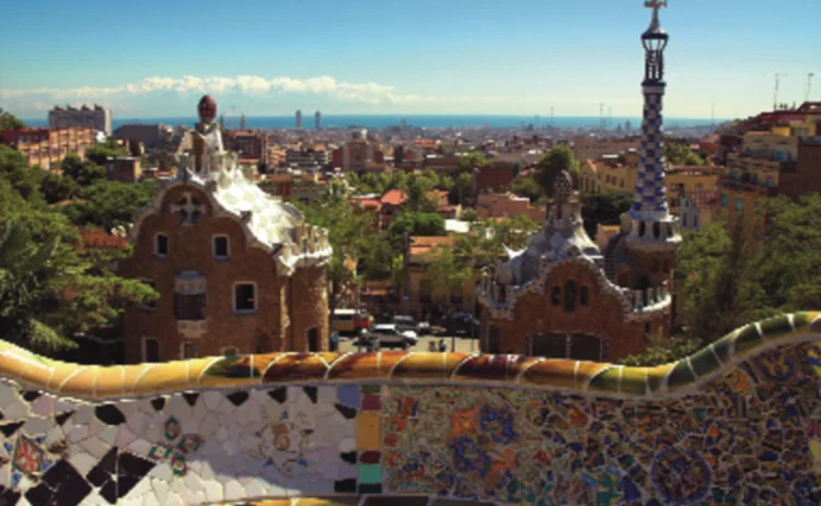 Buildings designed by Gaudi in Barcelona Spain