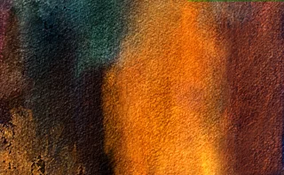 Abstract blue and orange painted background texture.