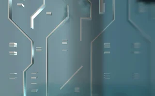 Abstract digital circuit pattern representing artificial intelligence, data processing, and automation technology.