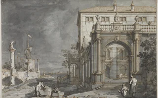 Capriccio: A Palace with a Courtyard by the Lagoon, c. 1750–55. Antonio Canaletto (Italian, 1697–1768).