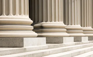 Column Bases and steps - stock photo