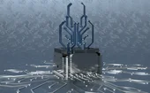 A central chip radiates connections, symbolizing intelligence, integration, and simplified digital systems.