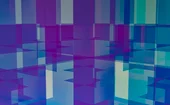 Abstract geometric pattern of overlapping translucent rectangles in blue, purple and teal tones