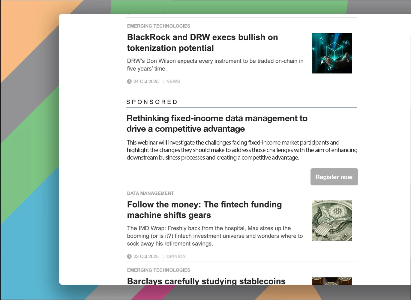 Newsletter native text example image