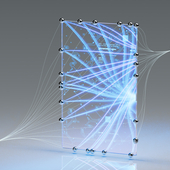 Neural Network Nodes Deep Learning Artificial Intelligence Machine Learning Model - stock photo