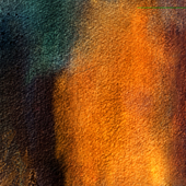 Abstract blue and orange painted background texture.