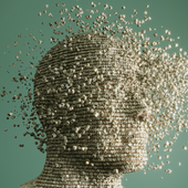 head made of cubes