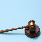 gavel blue background