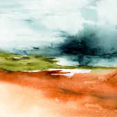 Abstract watercolor landscape