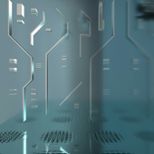 Abstract digital circuit pattern representing artificial intelligence, data processing, and automation technology.
