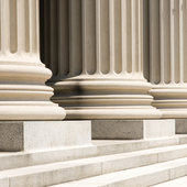 Column Bases and steps - stock photo