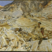Bringing Down Marble from the Quarries to Carrara